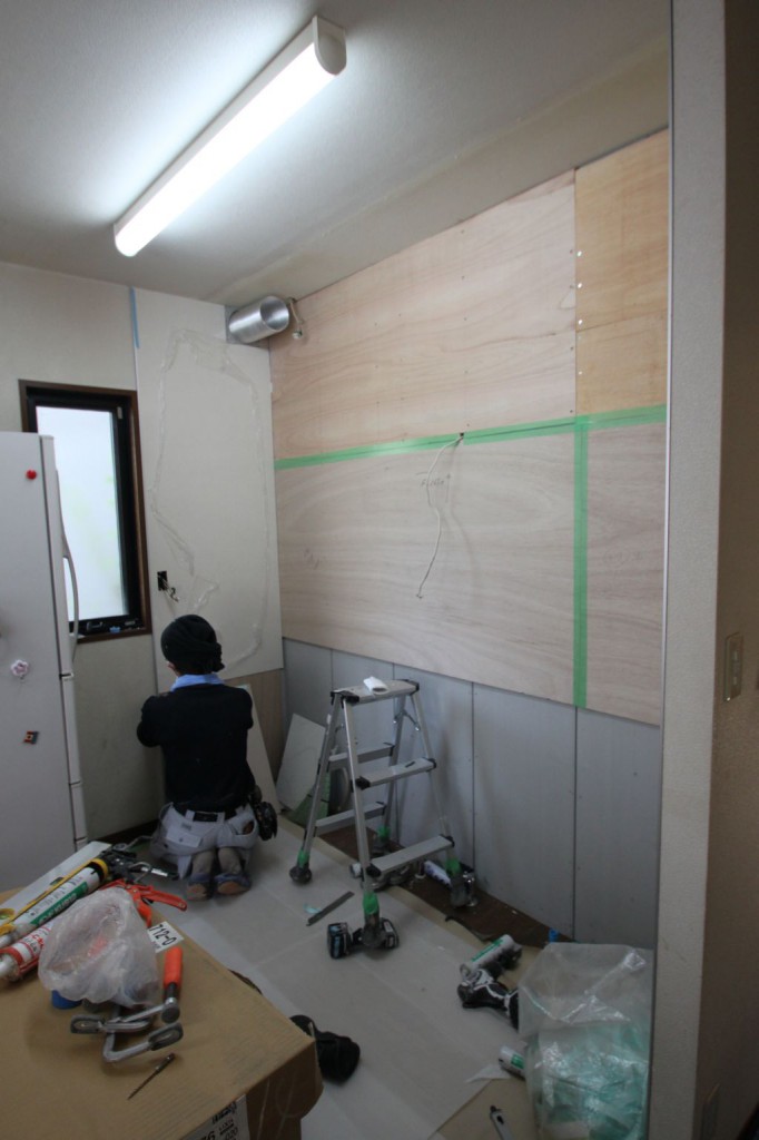 解体完了、下地設置